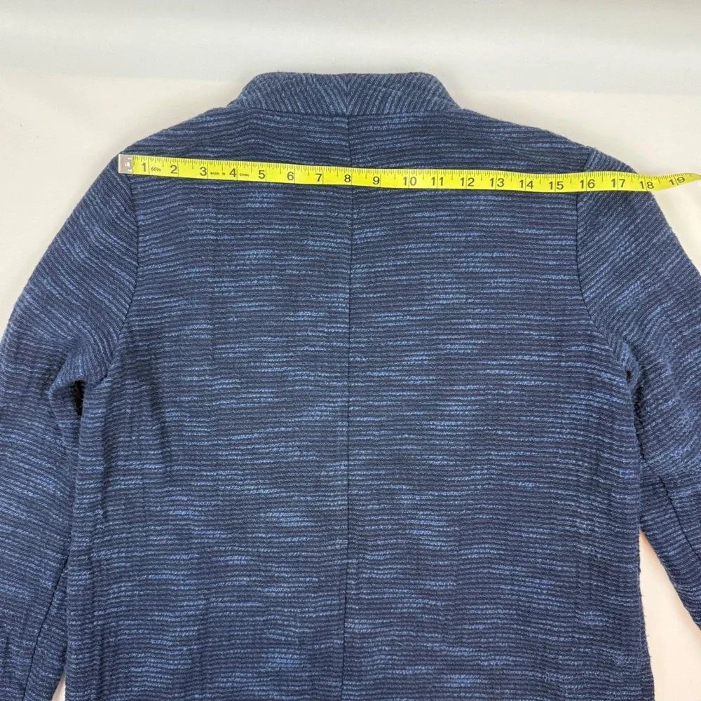 Eileen Fisher Indigo Blue Marled Cotton Open Front Cardigan Jacket‎ S/P F17RYS